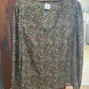 Long sleeve pullover printed blouse